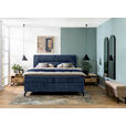 BOXSPRINGBETT 180/200 cm,  in Dunkelblau, Topper, H3 + H3 = fest  - Schwarz/Dunkelblau, Design, Textil/Metall (180/200cm) - Esposa