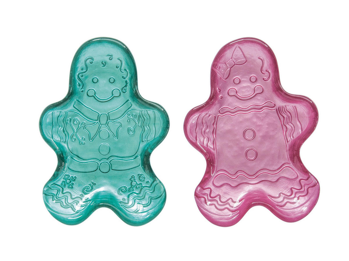 TÁNYÉR  - pink/zöld, Basics, Üveg (17cm)