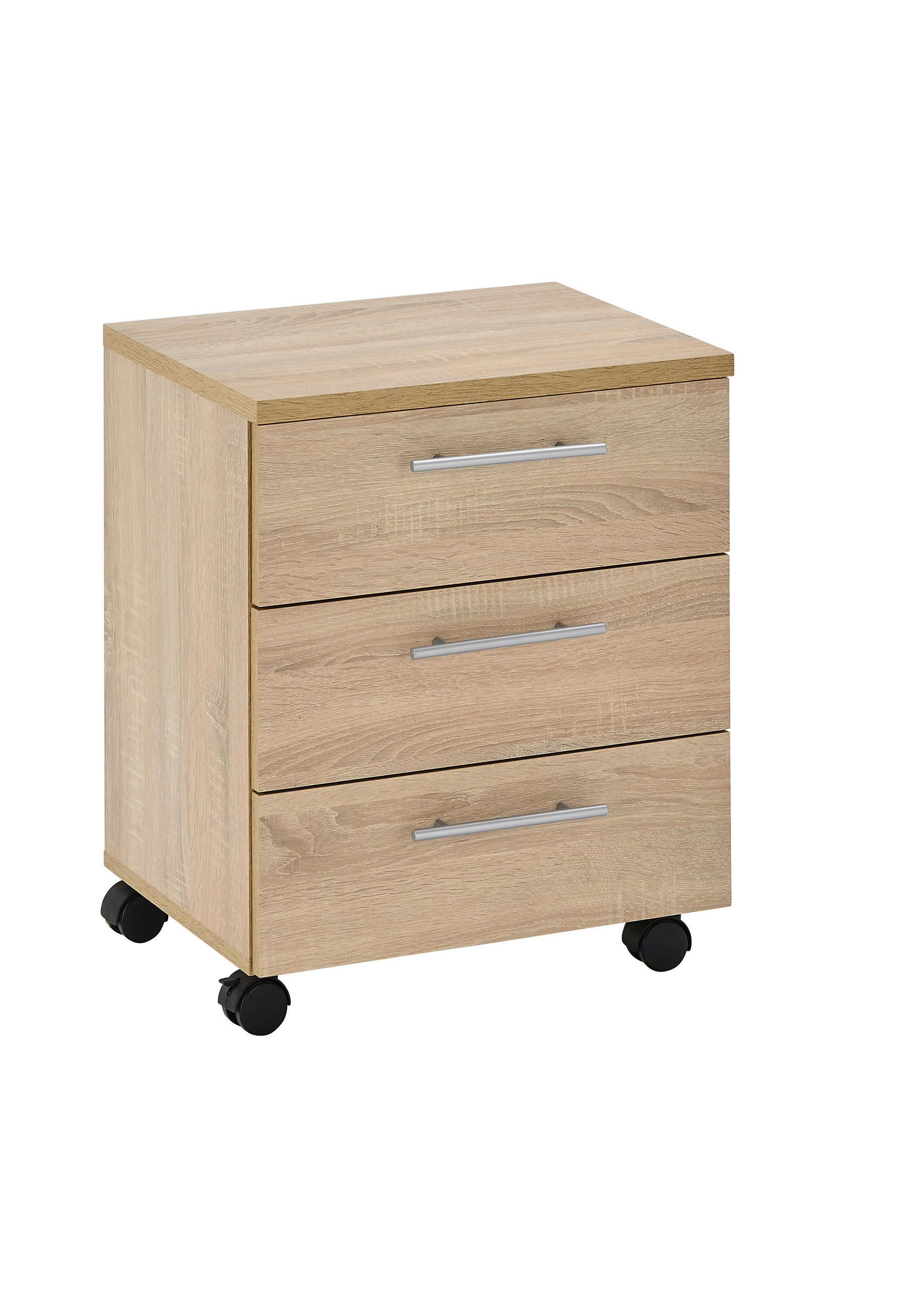 ROLLCONTAINER Sonoma Eiche  - Silberfarben/Sonoma Eiche, MODERN, Holzwerkstoff/Kunststoff (40/56/39cm) - Carryhome