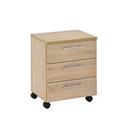 ROLLCONTAINER Sonoma Eiche  - Silberfarben/Sonoma Eiche, MODERN, Holzwerkstoff/Kunststoff (40/56/39cm) - Carryhome