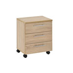 ROLLCONTAINER 40/56/39 cm  - Silberfarben/Sonoma Eiche, MODERN, Holzwerkstoff/Kunststoff (40/56/39cm) - Carryhome