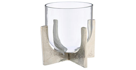 TEELICHTHALTER  - Silberfarben, Basics, Metall (13/15/13cm) - Ambia Home