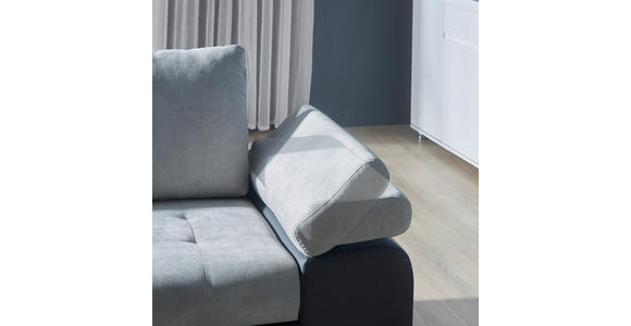 ECKSOFA in Flachgewebe Hellgrau, Dunkelgrau  - Dunkelgrau/Hellgrau, Design, Kunststoff/Textil (271/175cm) - Xora