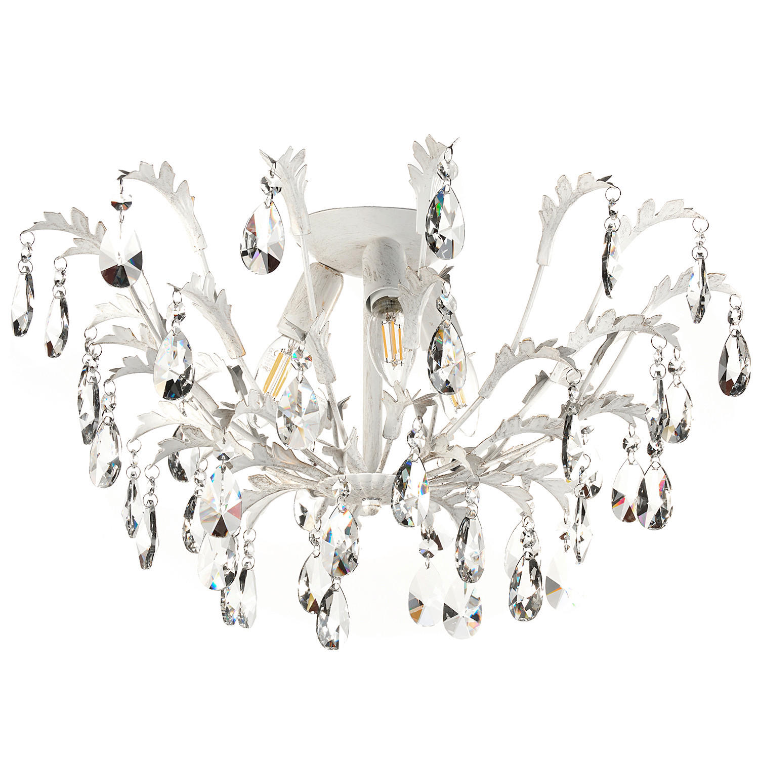 DECKENLEUCHTE  55/30 cm    - Weiß, KONVENTIONELL, Glas/Metall (55/30cm)