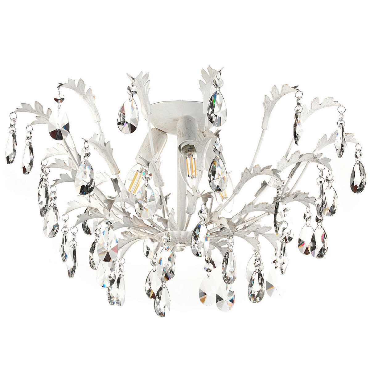 DECKENLEUCHTE  55/30 cm    - Weiß, KONVENTIONELL, Glas/Metall (55/30cm)