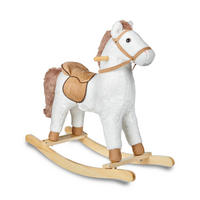 SCHAUKELPFERD - Hellbraun/Weiß, Basics, Holz/Textil (74/30/64cm) - My Baby Lou