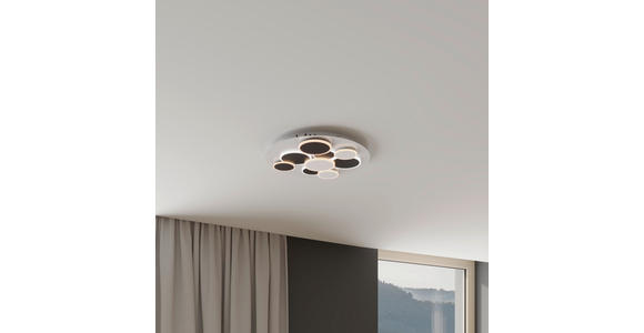 LED-DECKENLEUCHTE 46,8/6 cm - Schwarz/Weiß, Trend, Kunststoff/Metall (46,8/6cm) - Novel