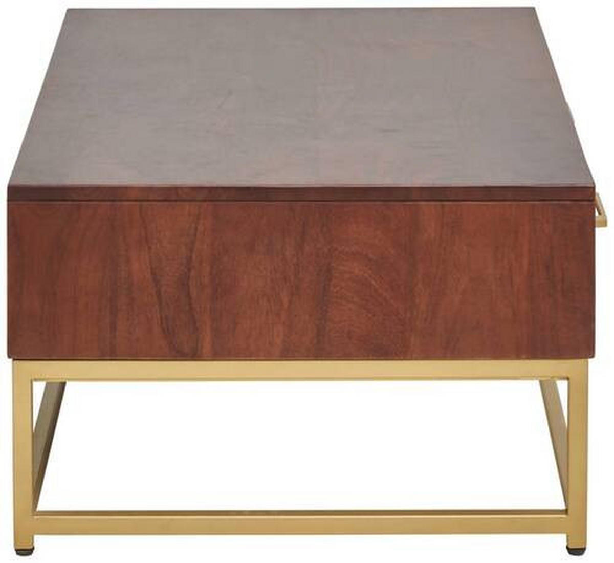 COUCHTISCH in Holz, Metall  - Goldfarben/Walnussfarben, Design, Holz/Metall (90/38/60cm) - MID.YOU