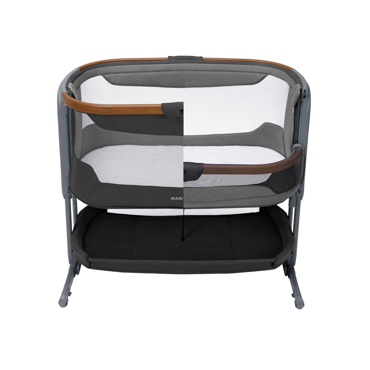 BEISTELLBETT Iora Pro   - Grau, Basics, Naturmaterialien/Kunststoff (57/68,8-82/94cm) - Maxi-Cosi