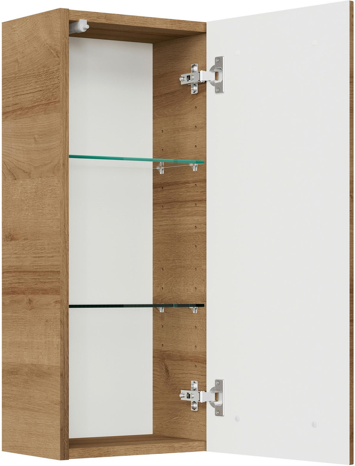 FALISZEKRÉNY 30/70/20 cm  - krómszínű/tölgyfa színű, Konventionell, faalapú anyag/üveg (30/70/20cm) - Xora