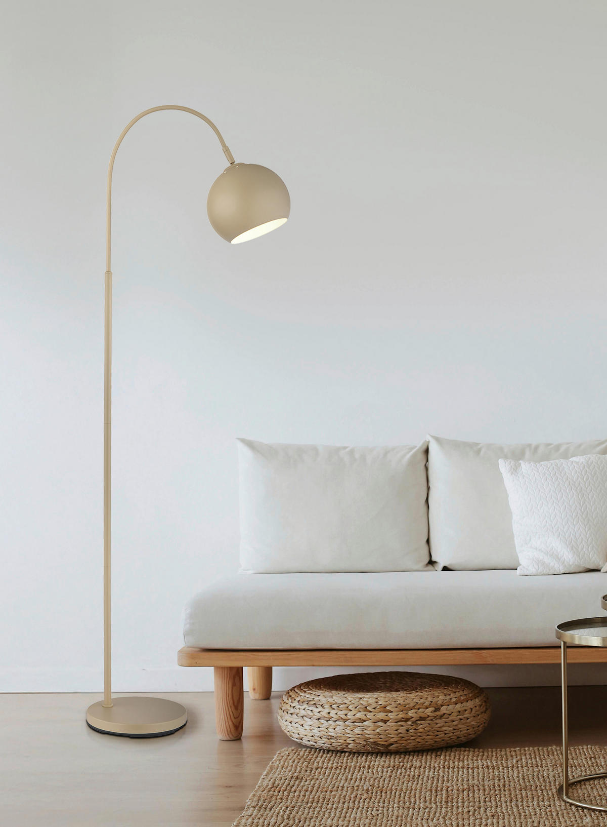 STOJACIA LAMPA, 46/25/150 cm - čierna/piesková, Basics, kov/plast (46/25/150cm) - Globo