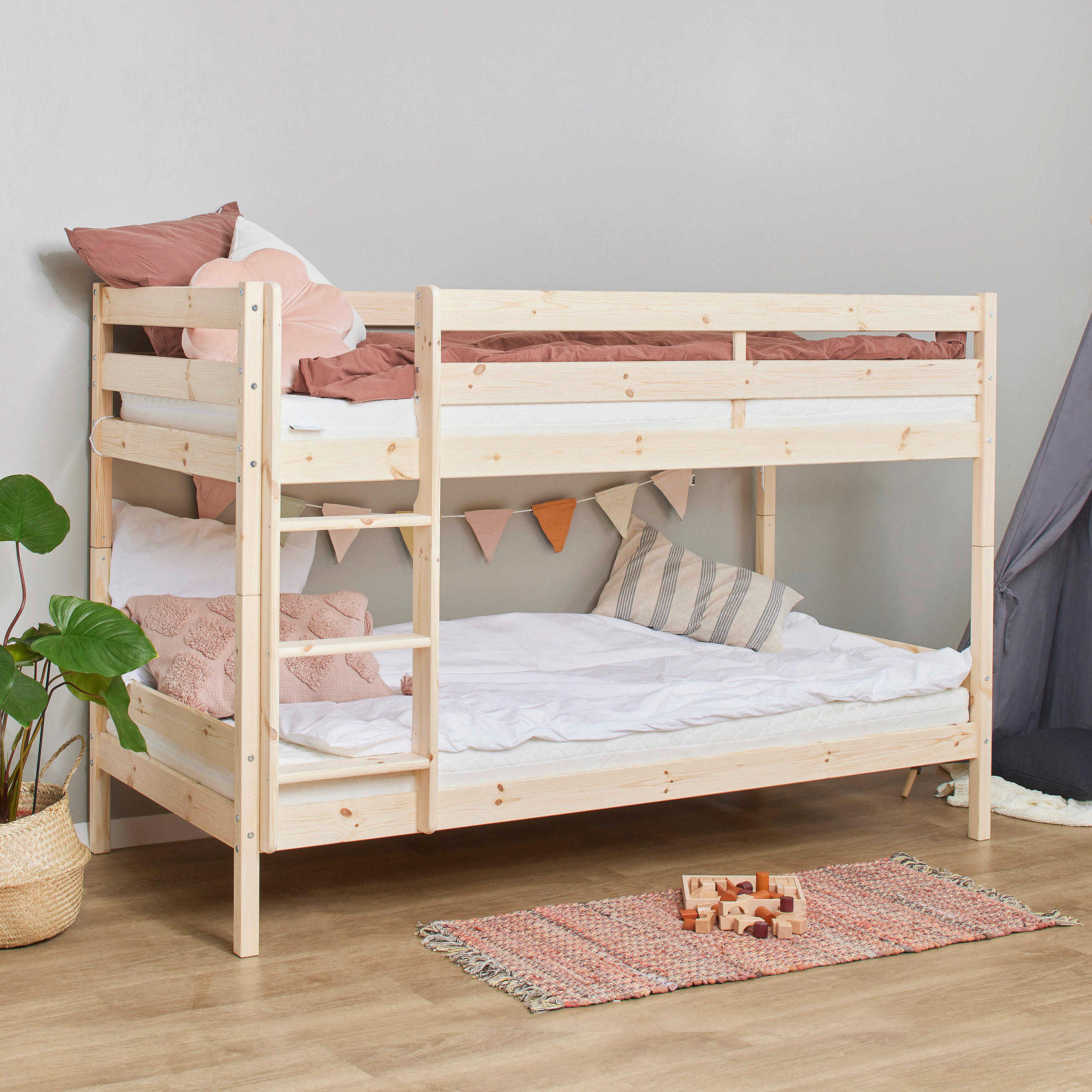 ETAGENBETT - Naturfarben, MODERN, Holz (90/200cm) - MID.YOU