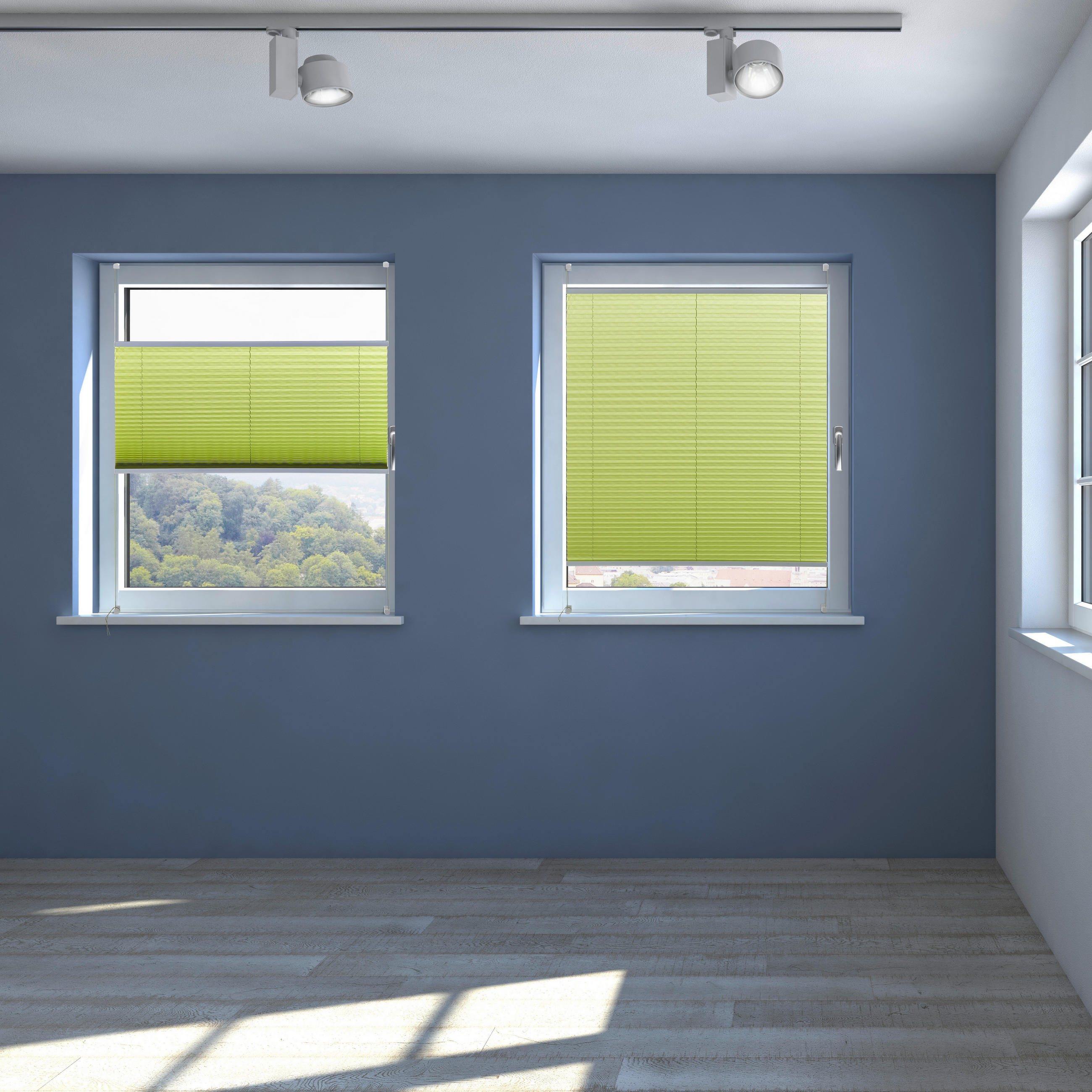 PLISSEE  halbtransparent   100/130 cm   - Grün, Basics, Textil (100/130cm)