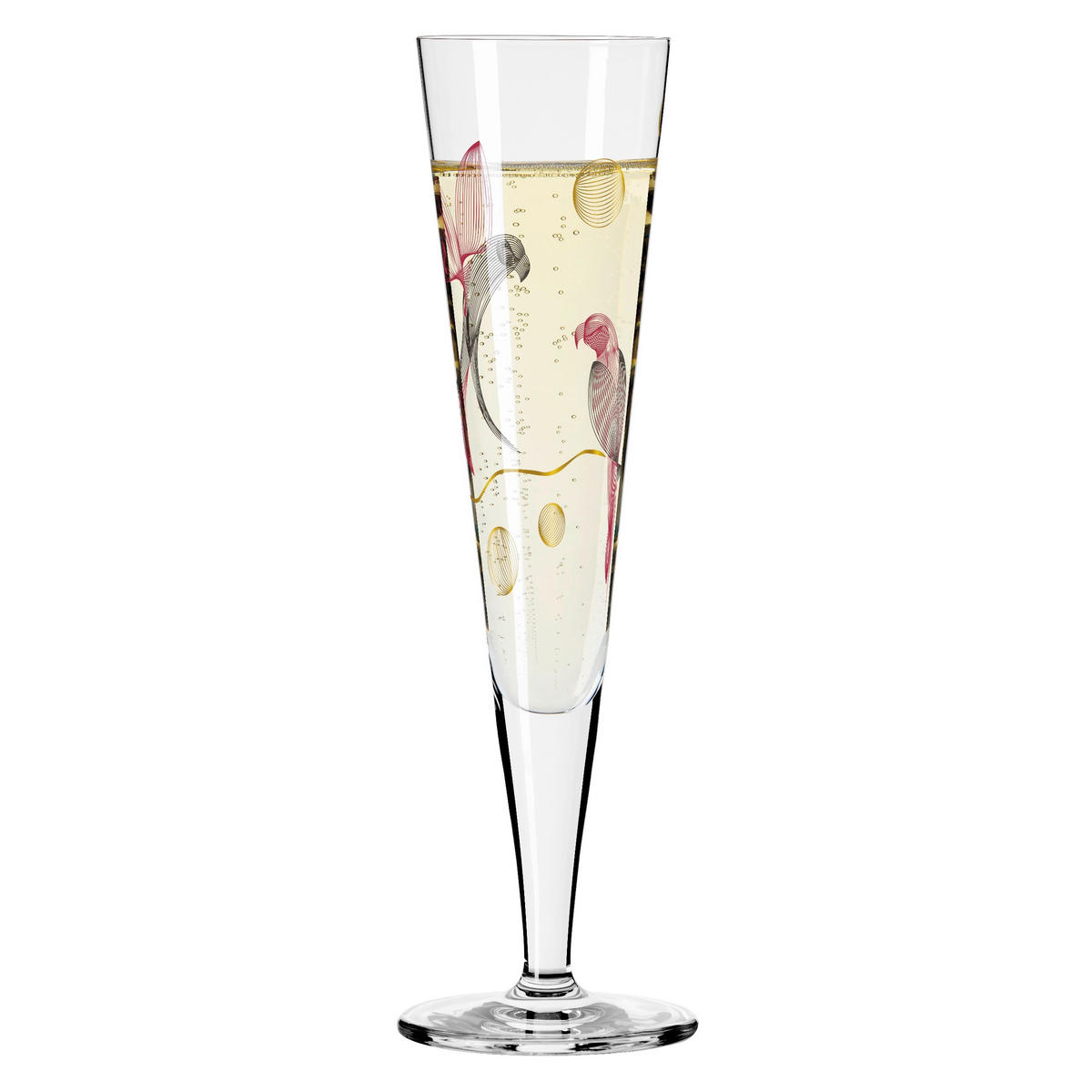 CHAMPAGNERGLAS 205 ml  - Rot/Goldfarben, LIFESTYLE, Glas (7,2/24cm) - Ritzenhoff