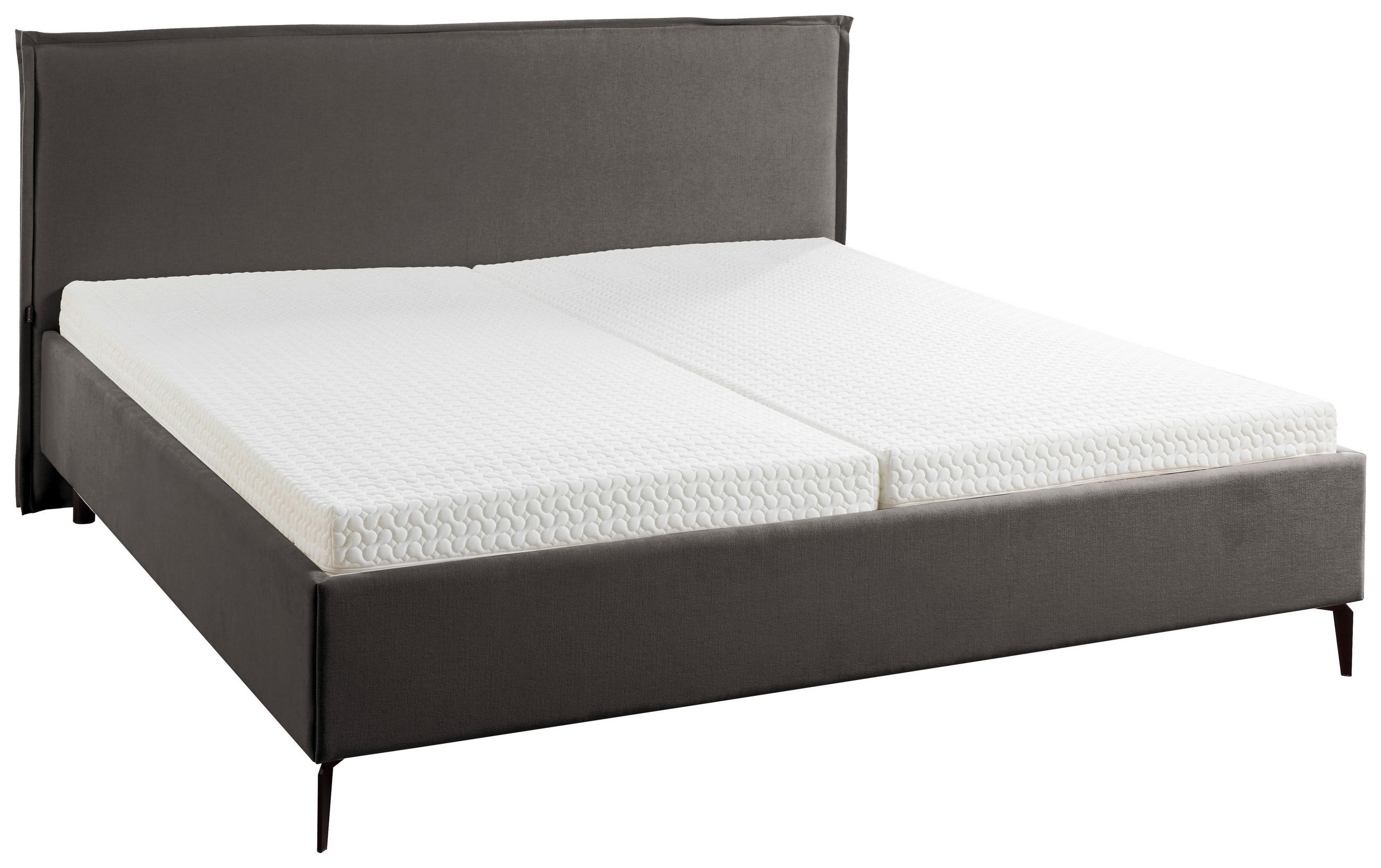 POLSTERBETT 200/200 cm,  in Anthrazit, Schwarz, gepolstertes Kopfteil,  - Anthrazit/Schwarz, Design, Textil (200/200cm) - Musterring