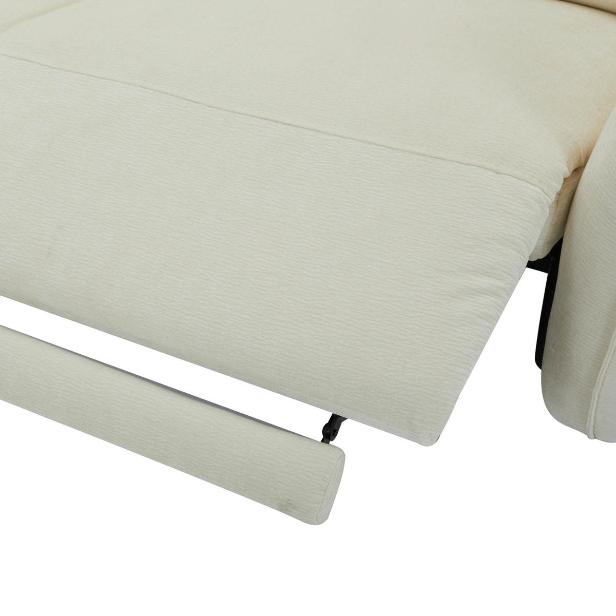 KÉTÜLÉSES KANAPÉ textil krémszínű  - krémszínű/fekete, Lifestyle, textil/fém (164/83/107/111cm) - Livetastic