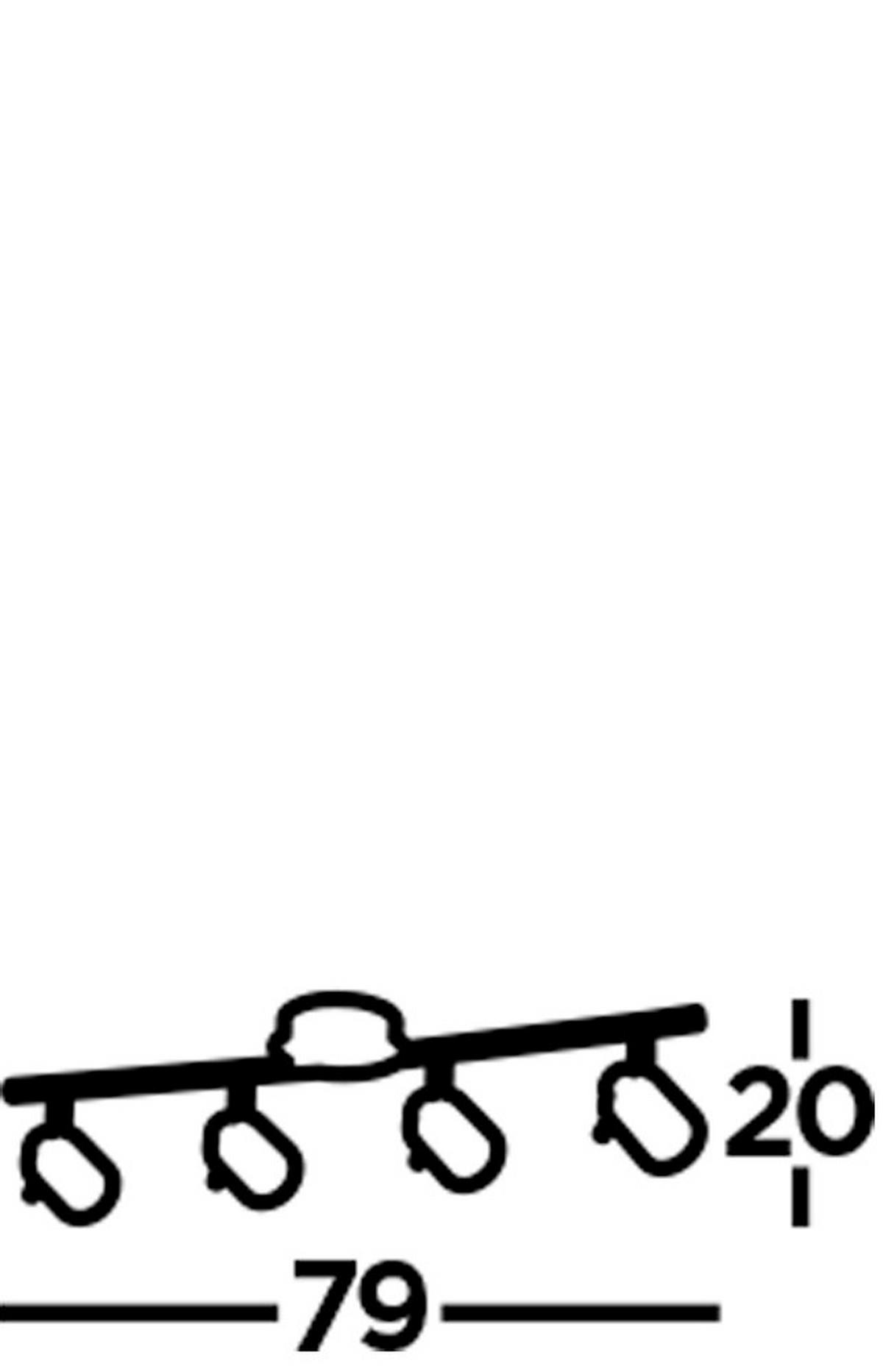 PLAFONIERĂ CU SPOT PROIECTOR - alămiu, Basics, metal (79/19.5/13cm)
