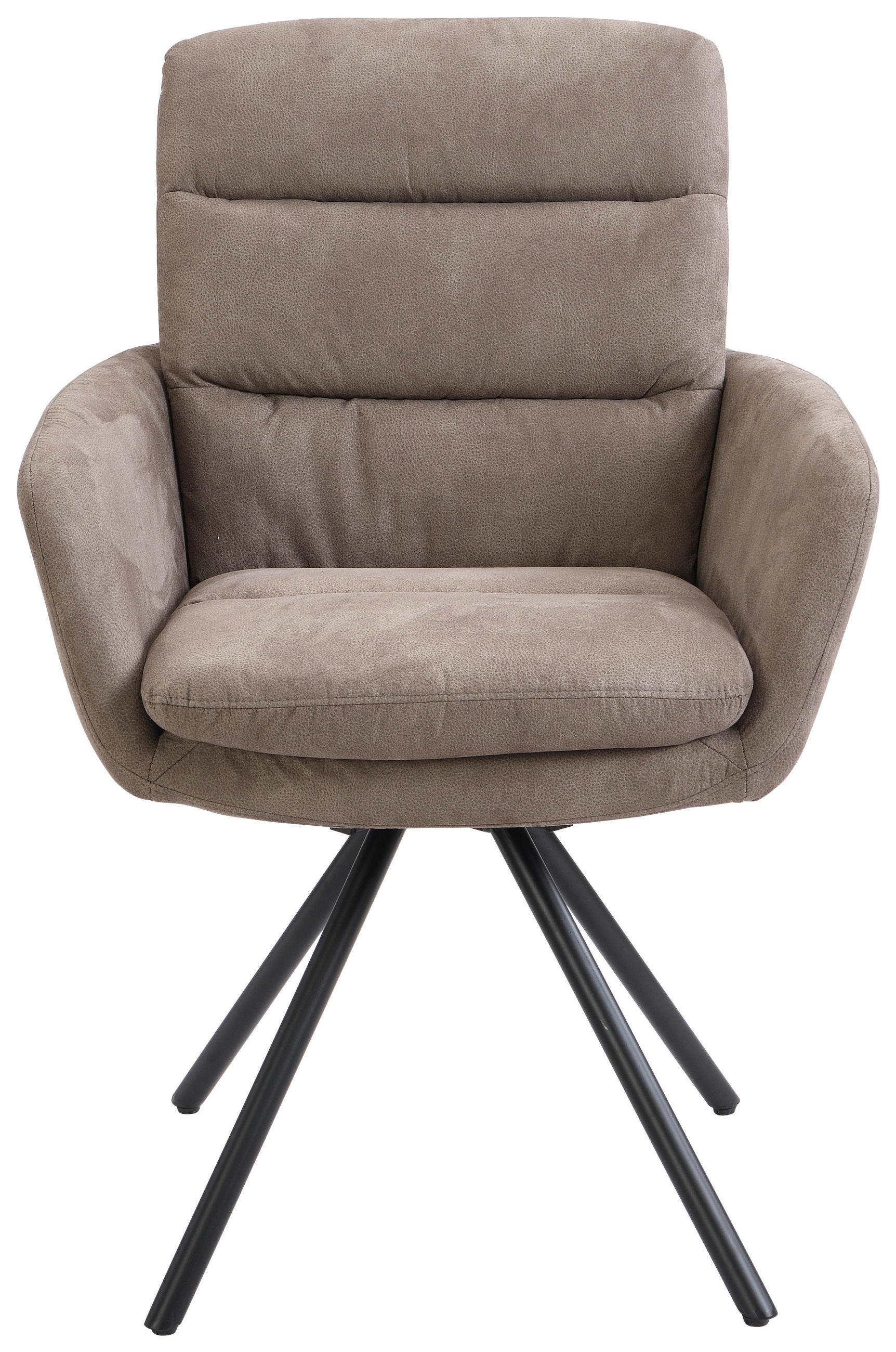 ARMLEHNSTUHL  in Eisen Webstoff  - Taupe/Schwarz, Design, Textil/Metall (62/89/65cm) - Cantus