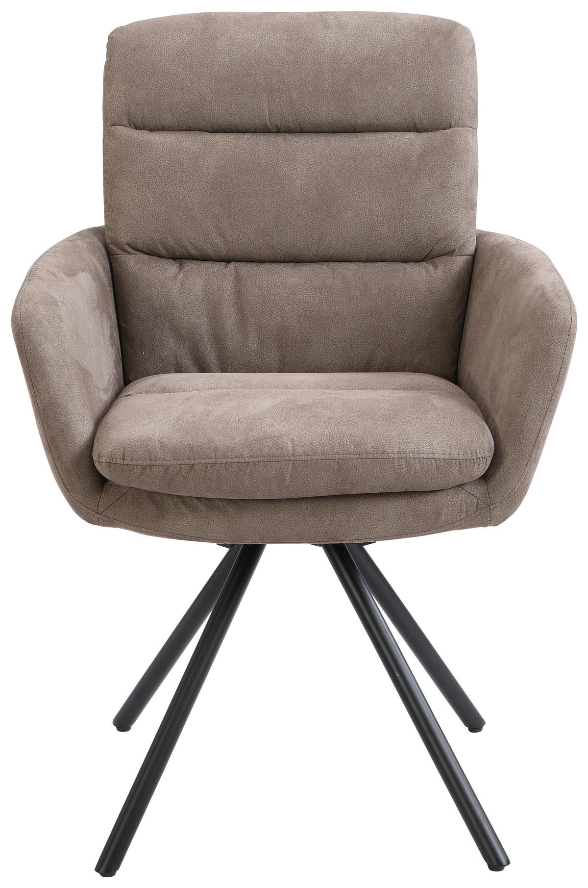 STOLICA S NASLONOM ZA RUKE  taupe  metal, tekstil      - crna/taupe, Design, metal/tekstil (62/89/65cm) - Cantus