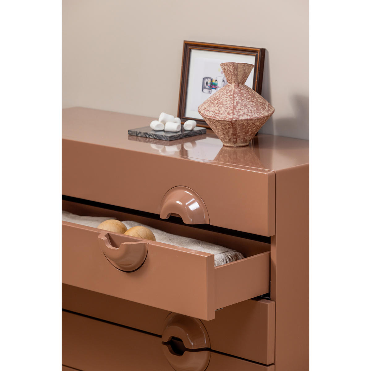 KOMMODE Merge  in 110/89/44 cm  - Altrosa, Design, Holz/Metall (110/89/44cm) - Livetastic