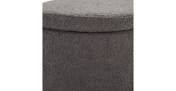 TRUHENBANK 95/43/36 cm Teddystoff Grau, Schwarz  - Schwarz/Grau, MODERN, Textil/Metall (95/43/36cm) - Novel