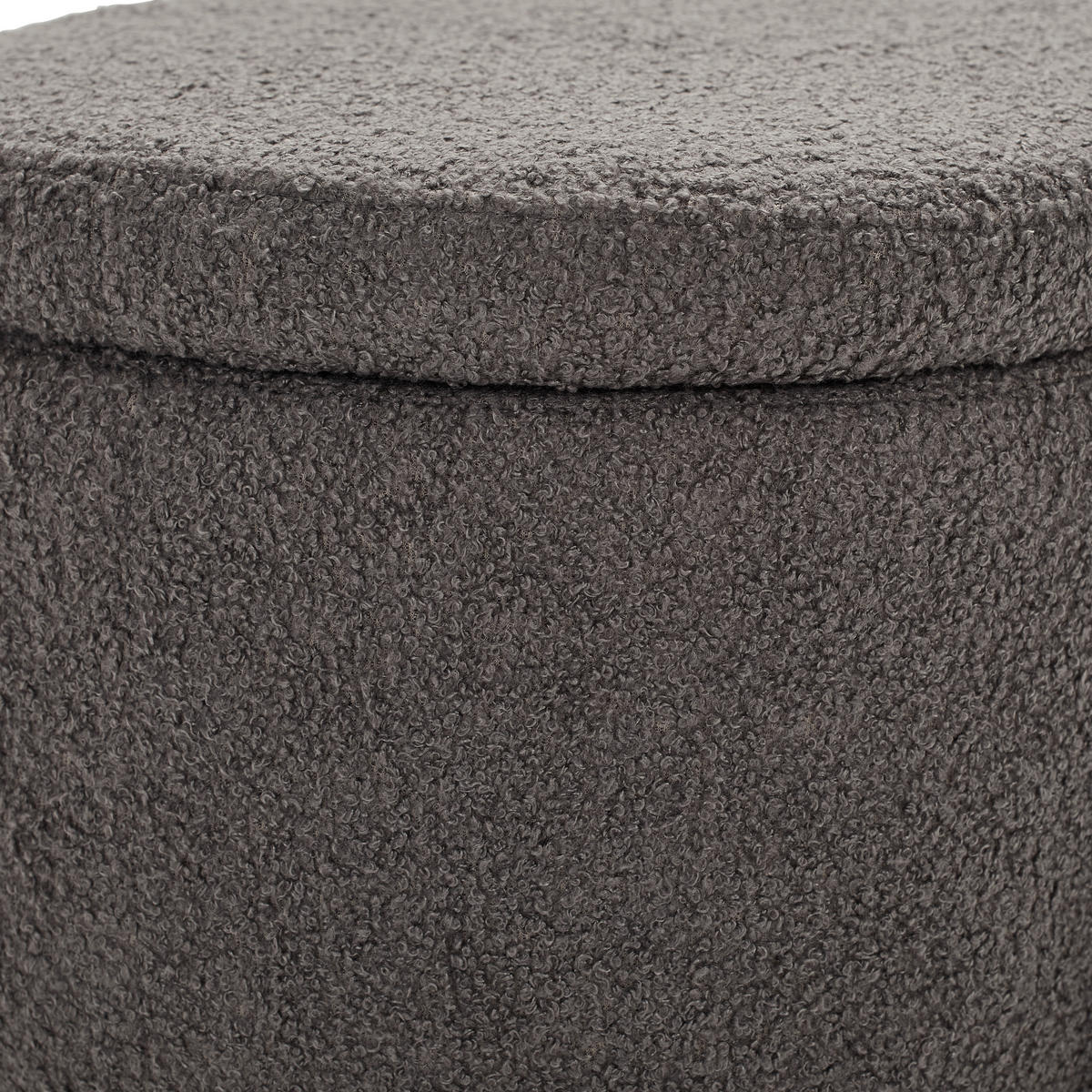 TRUHENBANK 95/43/36 cm Teddystoff Grau, Schwarz  - Schwarz/Grau, MODERN, Textil/Metall (95/43/36cm) - Novel