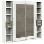 AKTENSCHRANK Anthrazit, Weiß  - Anthrazit/Weiß, Basics, Holzwerkstoff (240/220,5/41,9cm) - Moderano