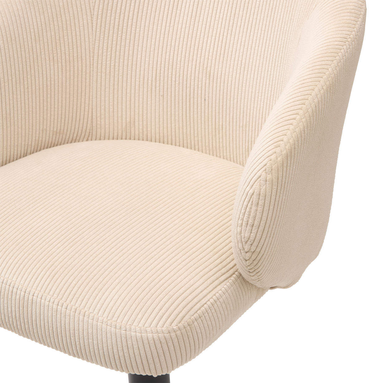 BARHOCKER Cord Schwarz, Beige Eisen  - Beige/Schwarz, KONVENTIONELL, Textil/Metall (54/91-112/52cm) - MID.YOU