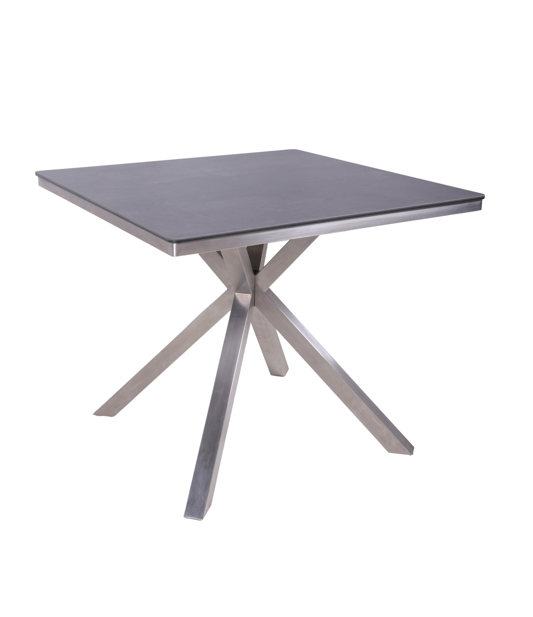 GARTENTISCH Metall, Kunststoff Silberfarben, Dunkelbraun quadratisch  - Dunkelbraun/Silberfarben, Basics, Kunststoff/Metall (90/90/75cm) - Gardenson