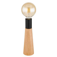 TISCHLEUCHTE 7,5/25 cm   - Dunkelbraun/Schwarz, Basics, Holz/Metall (7,5/25cm) - Globo