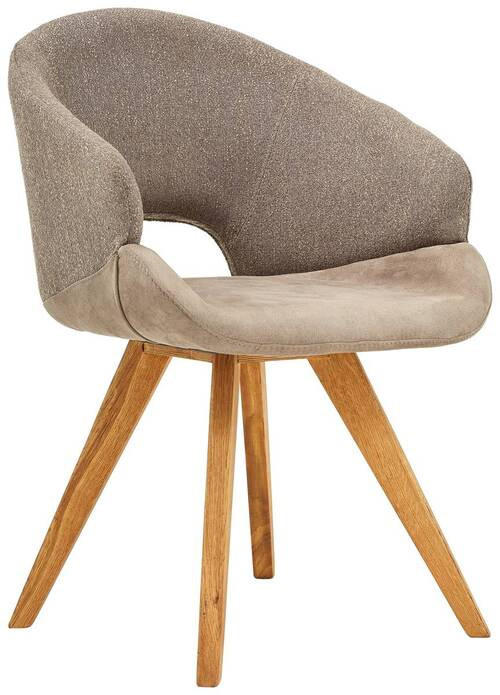 ARMLEHNSTUHL  in Webstoff, Flachgewebe  - Eichefarben/Creme, Design, Textil (58/83/59cm) - Linea Natura