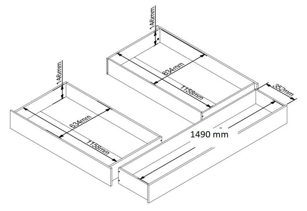 STAURAUMBETT 160/200 cm,  in Weiß,  - Graphitfarben/Weiß, KONVENTIONELL, Holzwerkstoff (160/200cm)