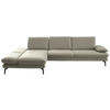 ECKSOFA in Echtleder Hellgrau  - Hellgrau/Schwarz, Design, Leder/Metall (195/308cm) - Dieter Knoll