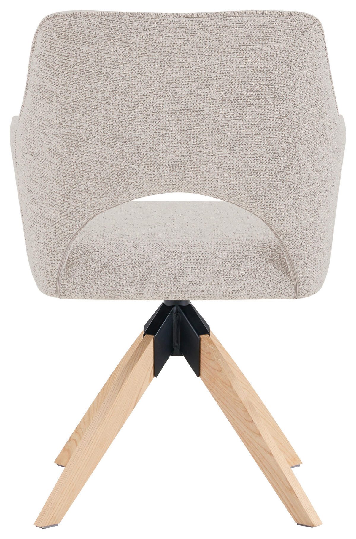 STOLICA S NASLONOM ZA RUKE  boje hrasta, bež  drvo, metal, tekstil      - boje hrasta/bež, Moderno, drvo/metal (60/89/65,5cm) - Livetastic