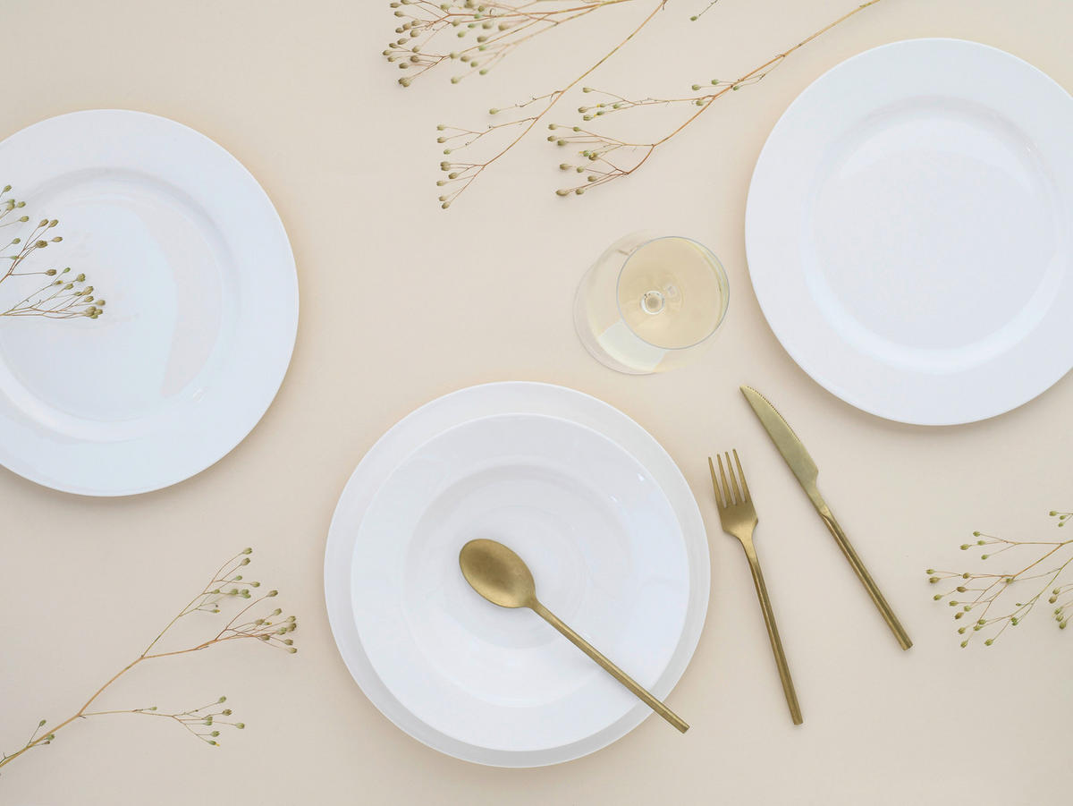 JÍDELNÍ SOUPRAVA, kostní porcelán (bone china) - krémová, Basics, keramika - Creatable