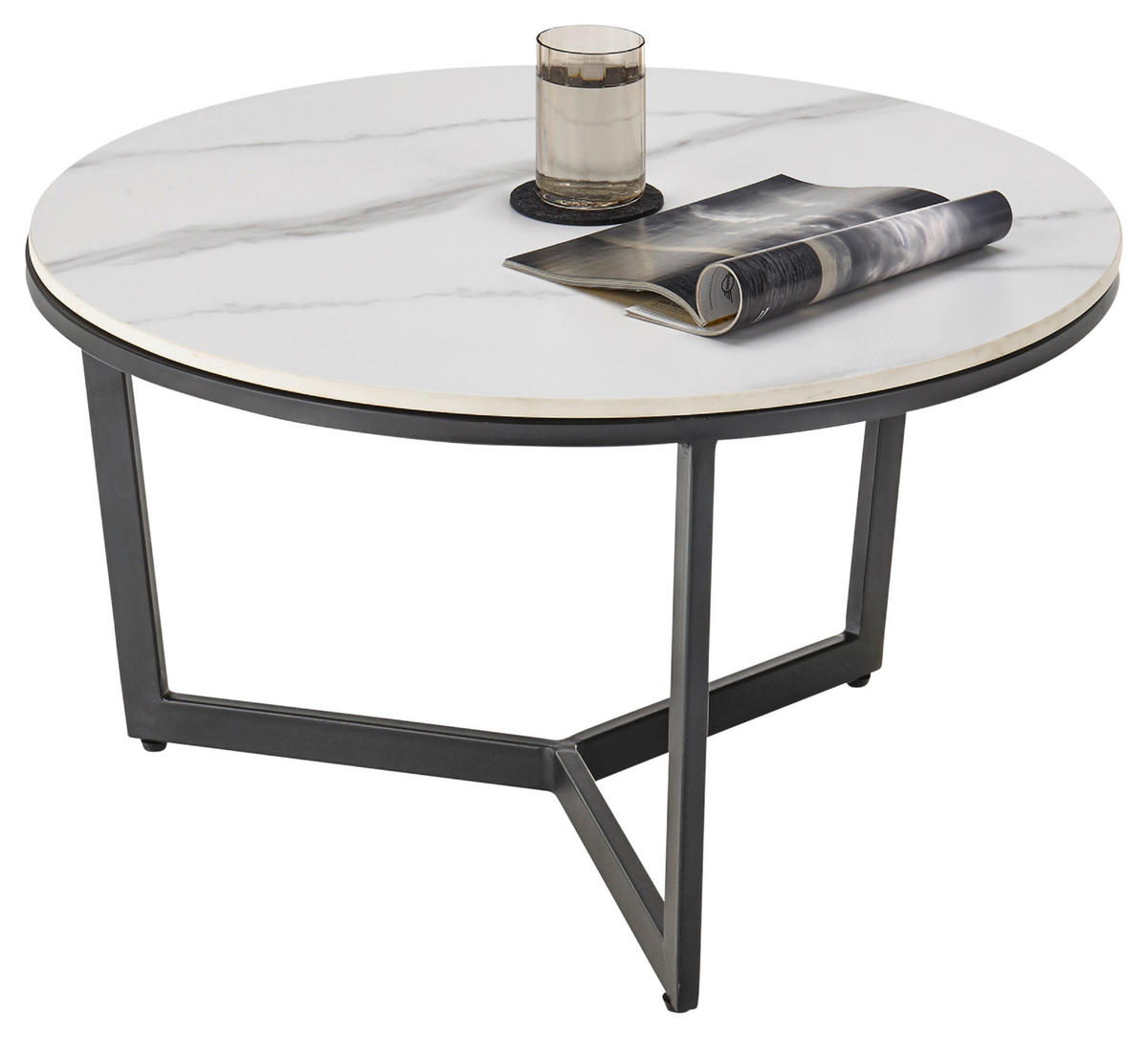 COUCHTISCH in Metall, Keramik  - Schwarz/Weiß, Design, Keramik/Metall (70/38cm) - MID.YOU
