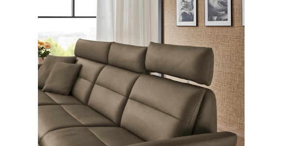 ECKSOFA in Echtleder Hellbraun 169/298 cm - Hellbraun/Schwarz, Design, Leder/Metall (169/298cm) - Dieter Knoll