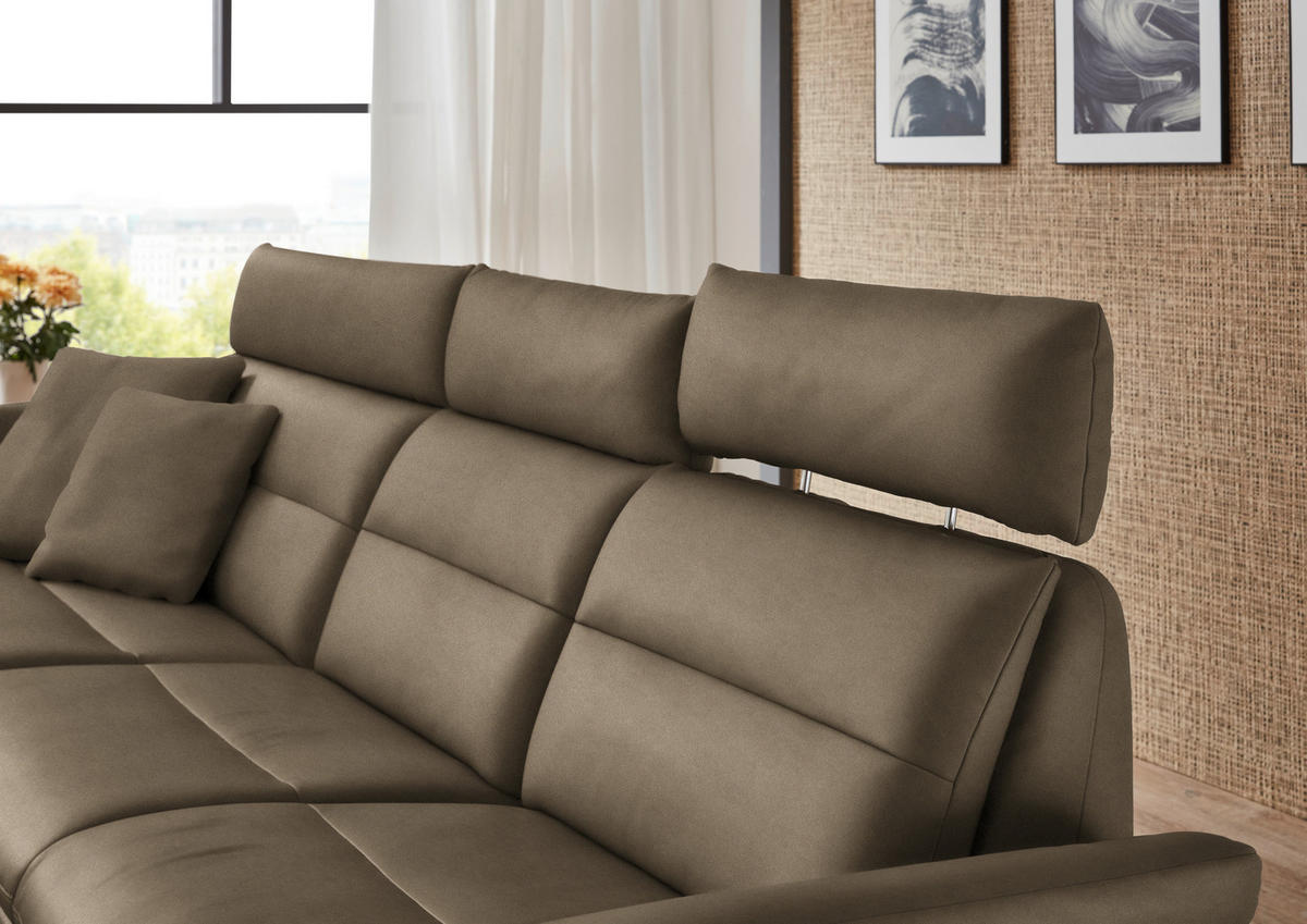 ECKSOFA in Echtleder Hellbraun  - Hellbraun/Schwarz, Design, Leder/Metall (169/298cm) - Dieter Knoll
