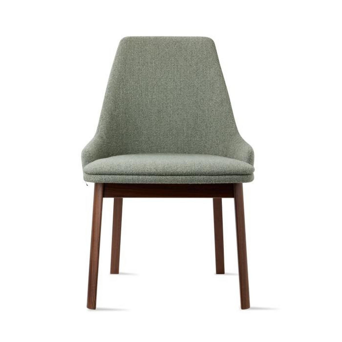 STOL  läderutbud, tygutbud   grön, valnötsfärgad  - grön/valnötsfärgad, Design, trä/textil (56/85/58cm) - Skovby