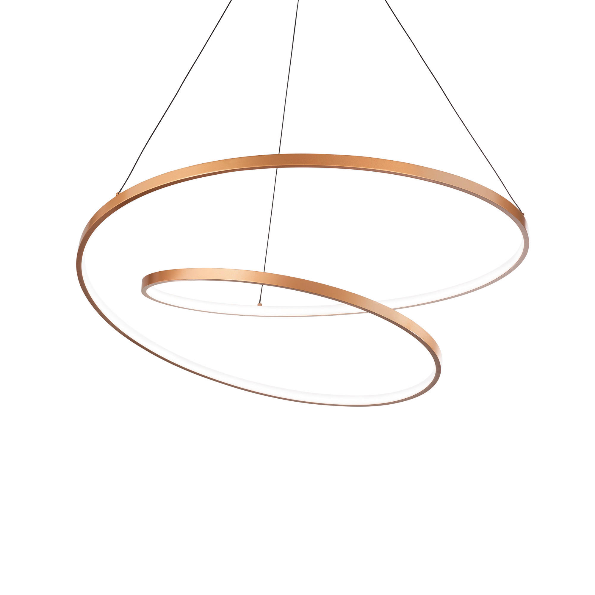 LED-HÄNGELEUCHTE Ottone 80/39/150 cm   - Messingfarben, Design, Kunststoff/Metall (80/39/150cm) - Ideal Lux