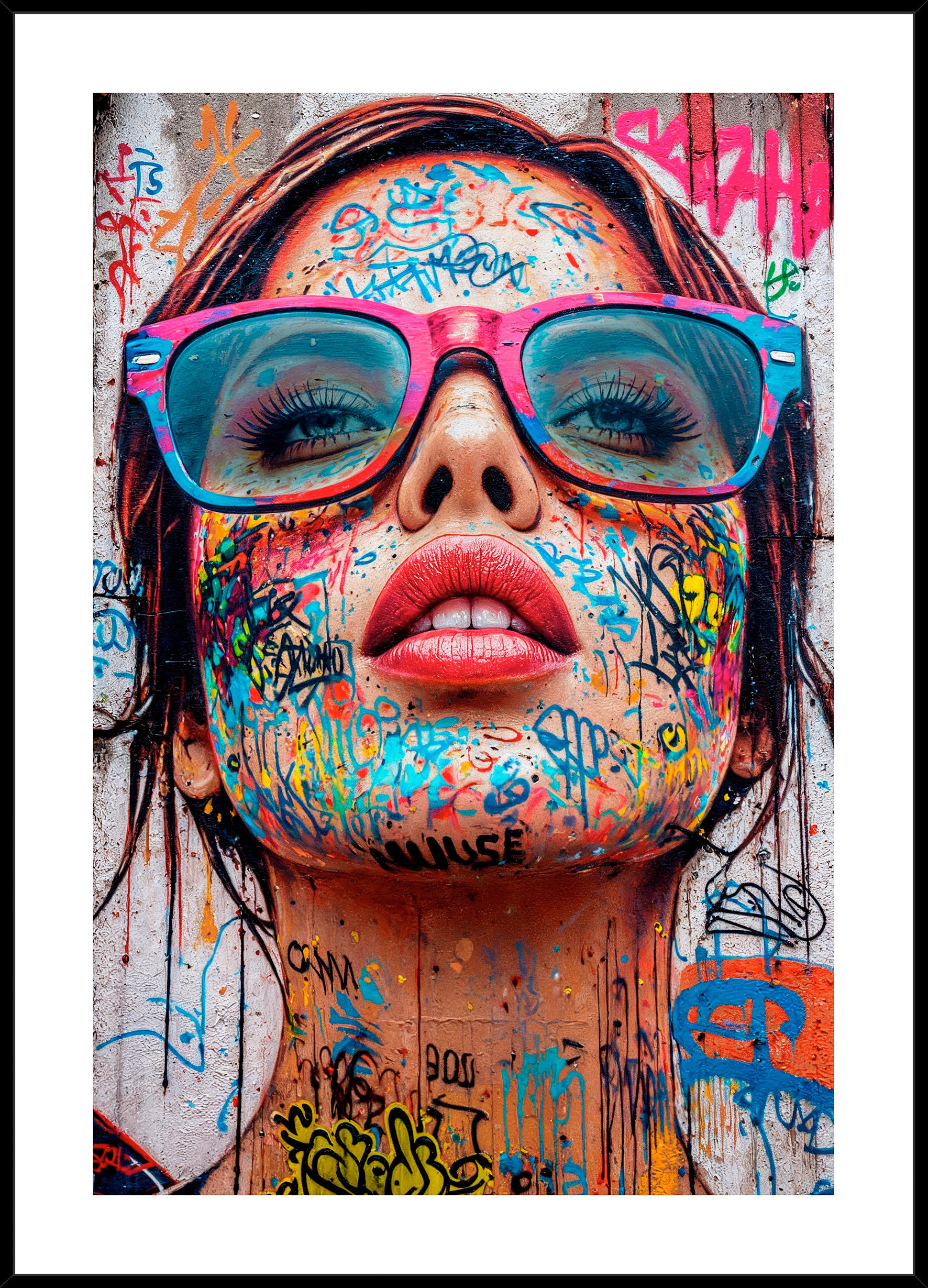 KUNSTDRUCK Frauen 50/70 cm  - Multicolor/Schwarz, Trend, Holzwerkstoff (50/70cm) - Monee