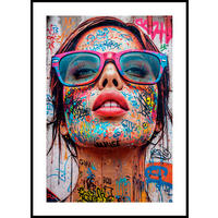 KUNSTDRUCK Frauen 50/70 cm  - Multicolor/Schwarz, Trend, Holzwerkstoff (50/70cm) - Monee