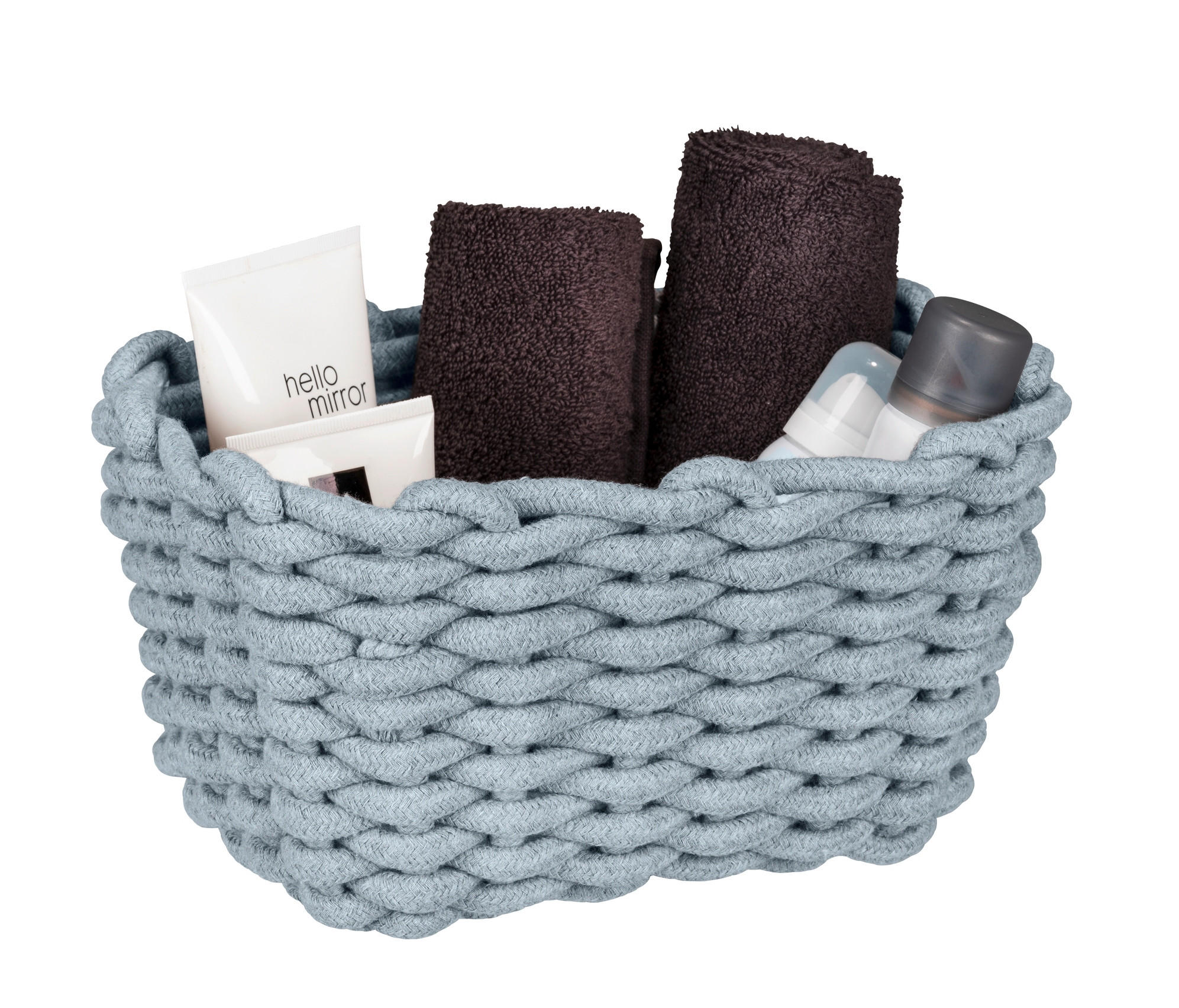 AUFBEWAHRUNGSKÖRBCHEN     - Hellgrau, Basics, Naturmaterialien/Textil (25/18/15cm) - Wenko