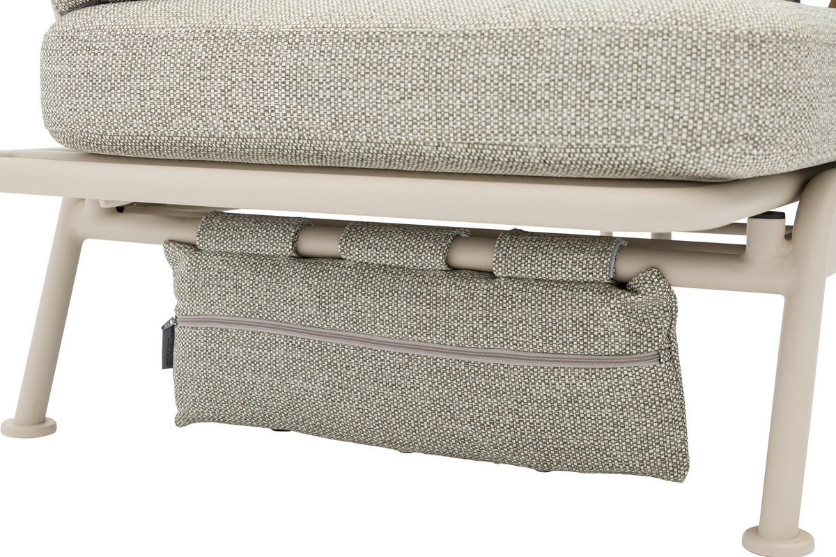 GARTENBANK 199/78/81 cm  in Taupe, Hellgrau  - Taupe/Hellgrau, Design, Textil/Metall (199/78/81cm) - Zebra 