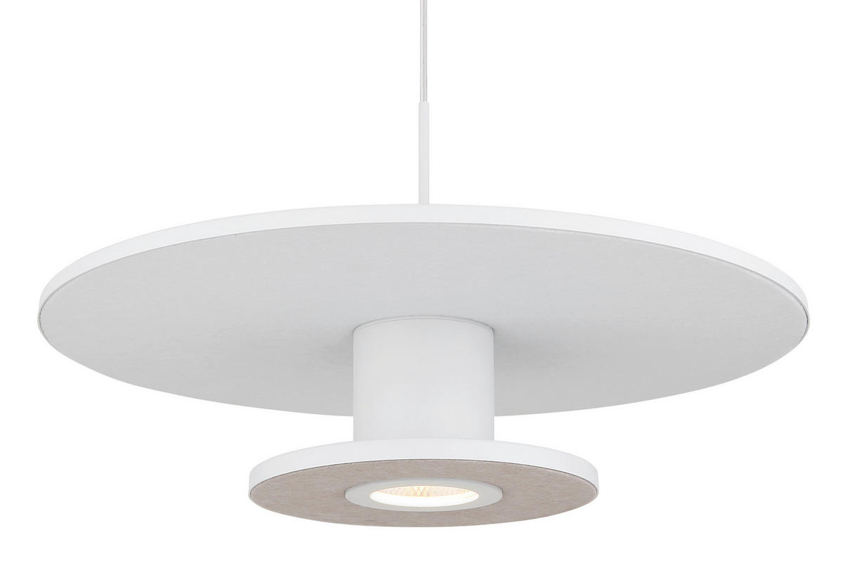 ZÁVĚSNÉ LED SVÍTIDLO, 38/150 cm  - bílá/světle šedá, Basics, kov/textil (38/150cm) - Globo