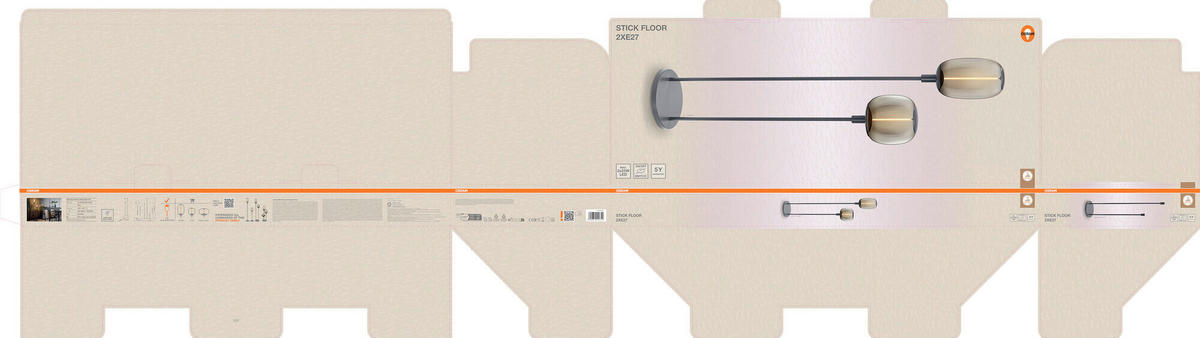 STEHLEUCHTE 32/146 cm   - Dunkelgrau, Basics, Metall (32/146cm) - Osram