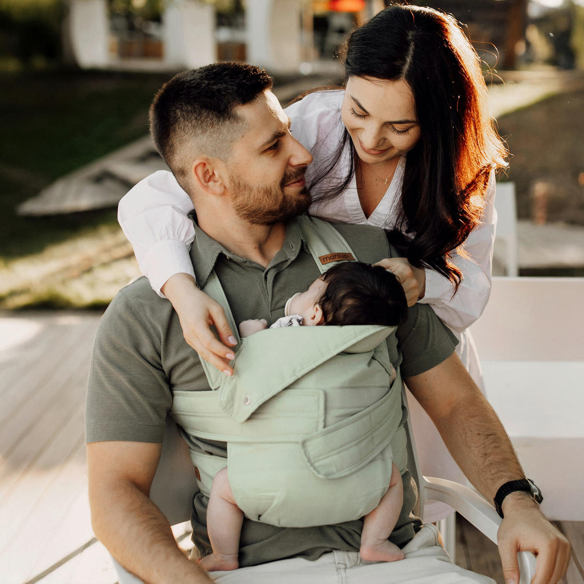 BABYTRAGE marsupi Breeze 2.0  - Salbeigrün, Basics, Textil (S/Mnull) - Wickelkinder Manduca