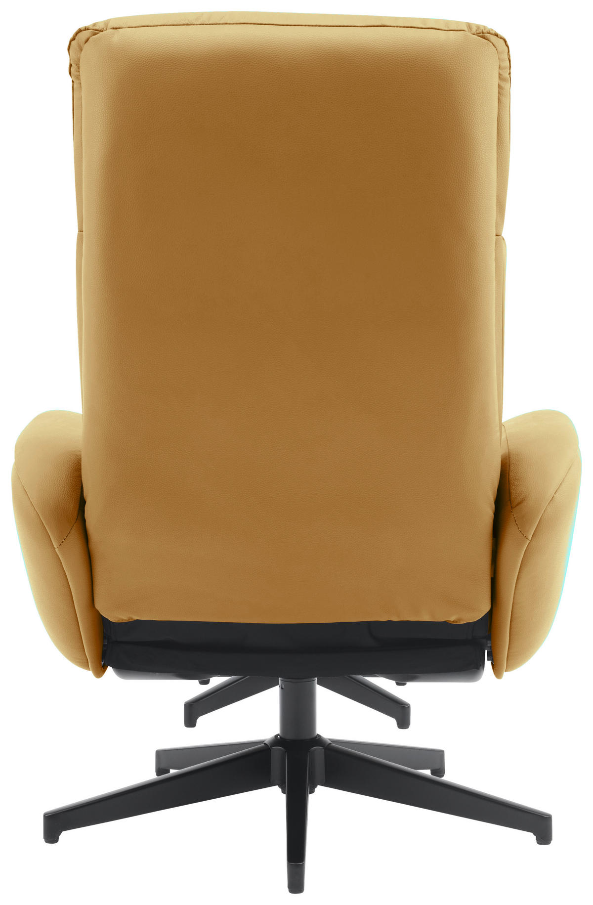 RELAXAČNÍ KŘESLO S TABURETEM, textil, kůže, žlutá - černá/žlutá, Design, kov/textil (77/107/75cm) - Livetastic