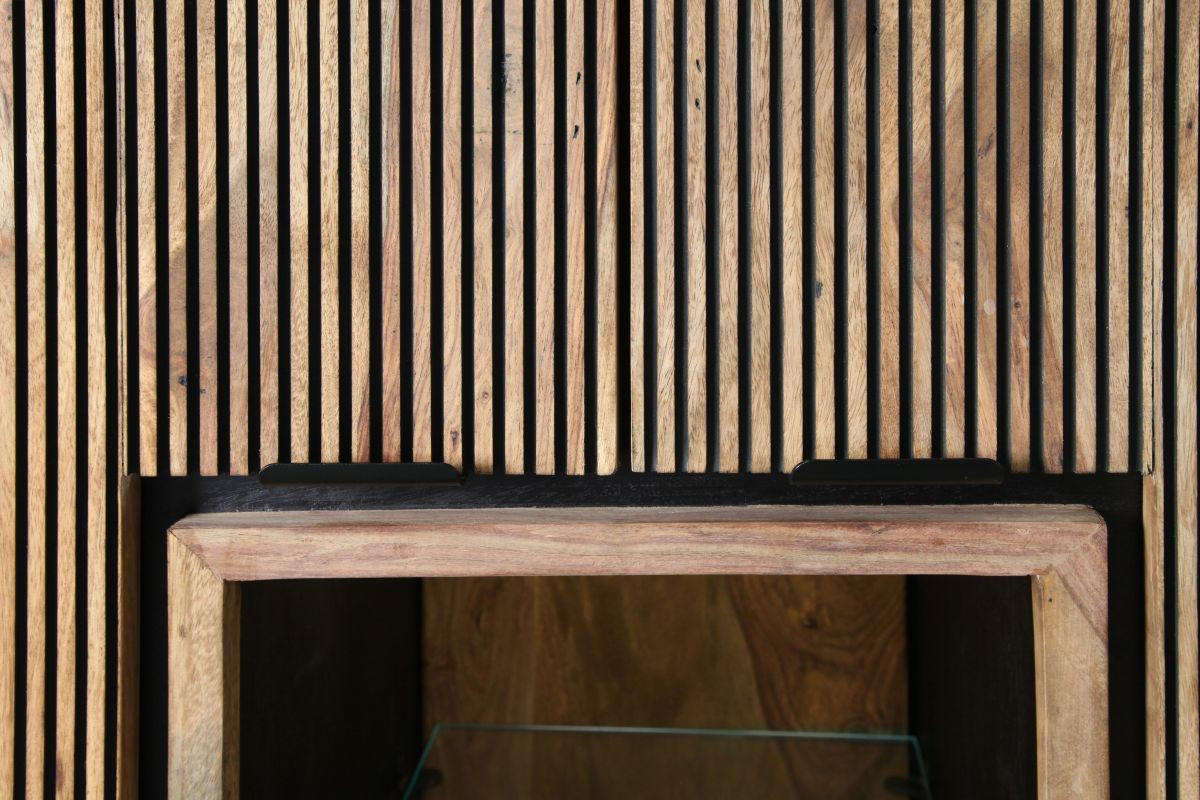 HIGHBOARD  in 150/150/45 cm  - Schwarz/Naturfarben, MODERN, Glas/Holz (150/150/45cm) - Livetastic