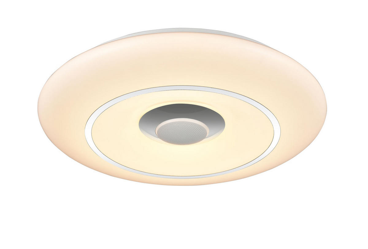 STROPNÉ LED SVIETIDLO, 39/7 cm  - biela/chrómová, Lifestyle, kov/plast (39/7cm) - Novel
